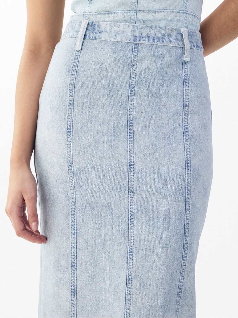 NWT RAG & BONE ($389) Miramar Ponte Pencil Midi Skirt - Aliah Wash - Picture 2 of 9